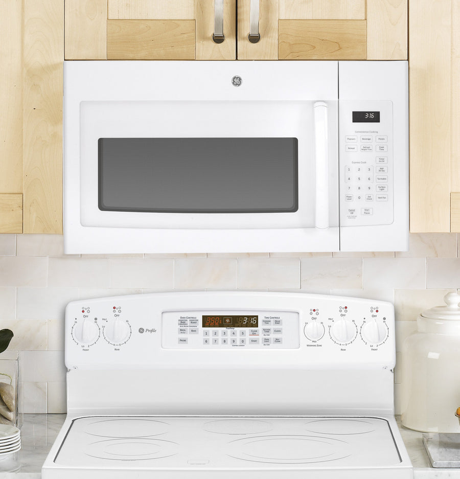GE 1.6 cu. ft. Over the Range Microwave in White with 13.5 inch Defrost Options 25133SD532 - JVM3160DFWW - Open Box