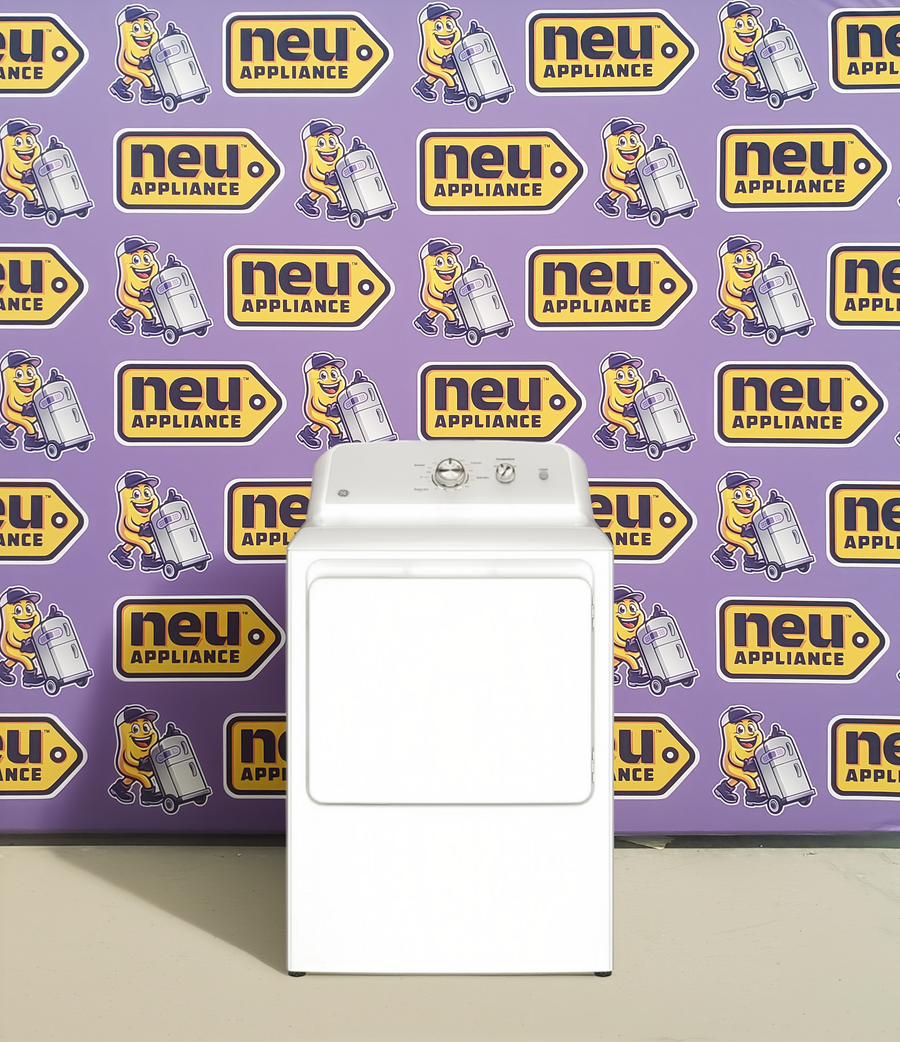 GE White Electric 7.2 Cu. Ft. Capacity Dryer with Up to 120 Ft. Venting and Reversible Door GE9906 - GTD38EASWWS - New in Box
