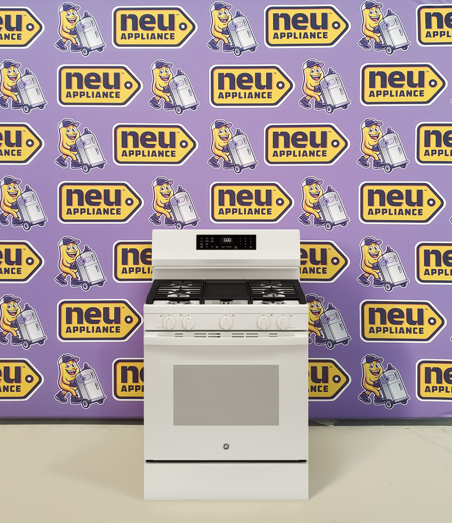 Pictures of GE® Free-Standing Gas Convection Range with No Preheat Air Fry and EasyWash™ Oven Tray GGF600AVWW - New in Box - Neu Appliance Outlet - Discount Appliance Outlet in Austin, Tx