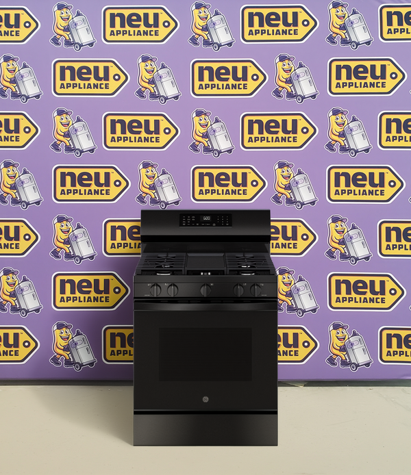 GE® 30" Free-Standing Gas Convection Range with No Preheat Air Fry and EasyWash™ Oven Tray GGF600AVBB - New in Box