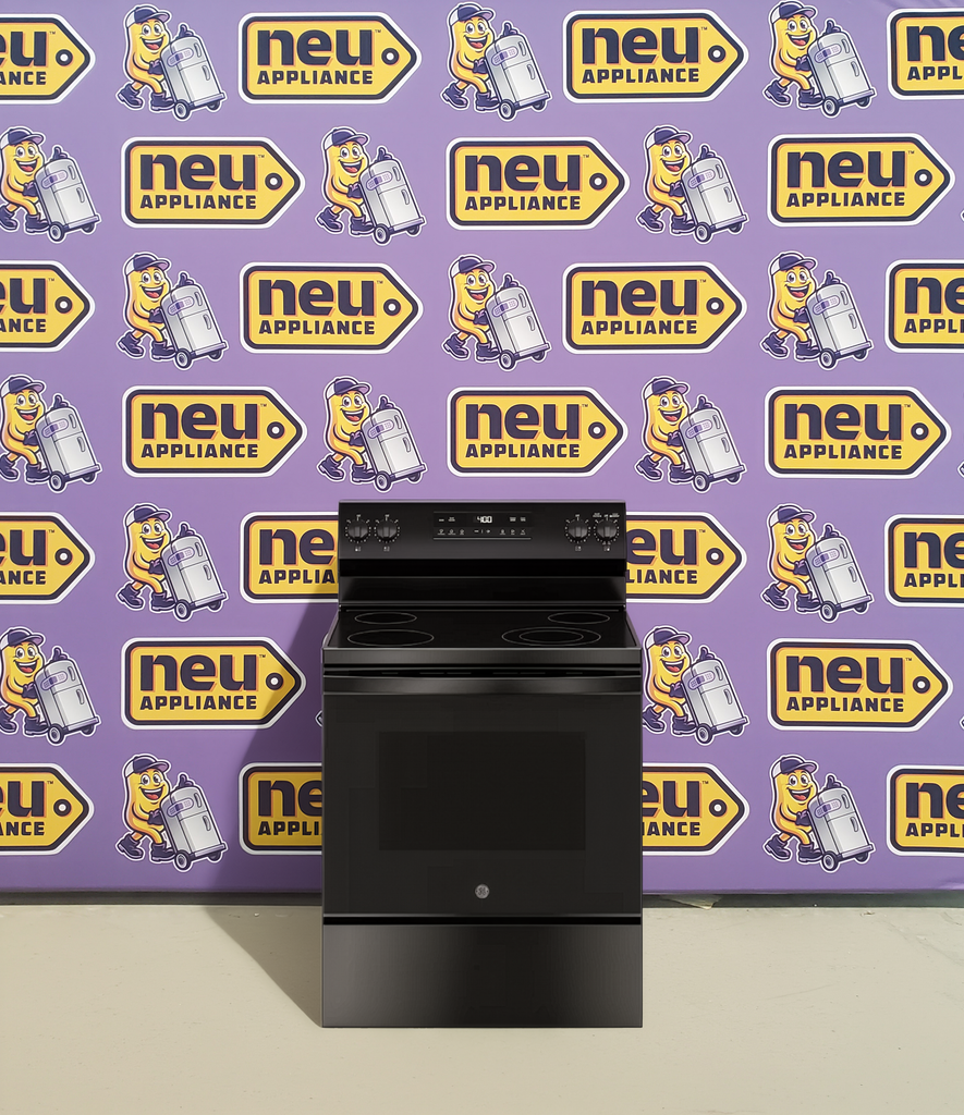 Pictures of GE® ENERGY STAR® 30" Free-Standing Electric Range GE9888 - GRF400SVBB - New In Box - Neu Appliance Outlet - Discount Appliance Outlet in Austin, Tx