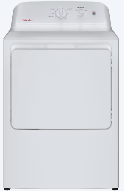 Hotpoint 6.2 cu. ft. Capacity Electric Dryer with Up To 120 ft. Venting and Shallow Depth 251310SD909 - HTX26EASWWW - Scratch & Dent (Moderate)