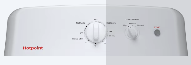 Hotpoint 6.2 cu. ft. Capacity Electric Dryer with Up To 120 ft. Venting and Shallow Depth 251310SD909 - HTX26EASWWW - Scratch & Dent (Moderate)