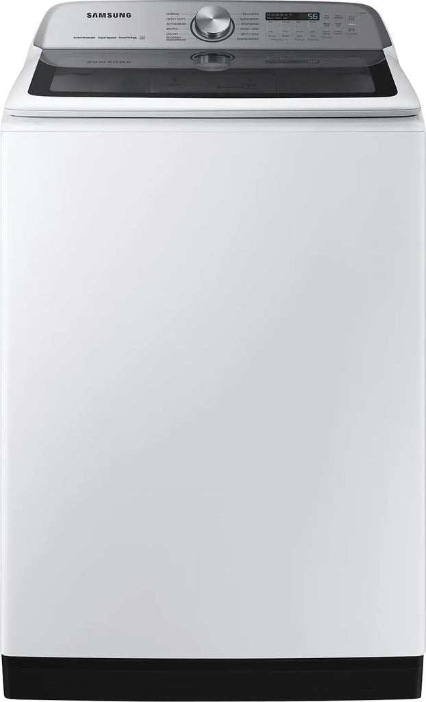 Pictures of 5.2 cu. ft. Samsung Large Capacity Smart Top Load Washer with Super Speed Wash in White and 7.4-cu ft Electric Dryer (White) - New in Box Washing Machine with Scratch and Dent Dryer - Neu Appliance Outlet - Discount Appliance Outlet in Austin, Tx