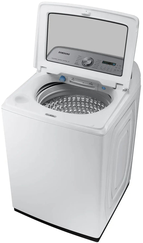 Pictures of 5.2 cu. ft. Samsung Large Capacity Smart Top Load Washer with Super Speed Wash in White and 7.4-cu ft Electric Dryer (White) - New in Box Washing Machine with Scratch and Dent Dryer - Neu Appliance Outlet - Discount Appliance Outlet in Austin, Tx