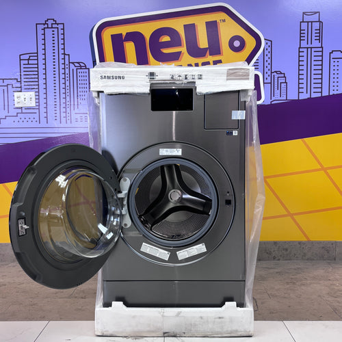 Pictures of Samsung Dark Steel Bespoke 5.3 cu. ft. Ultra Capacity All-In-One Washer Dryer Combo with Super Speed and Ventless Heat Pump - New In Box - Neu Appliance Outlet - Discount Appliance Outlet in Austin, Tx
