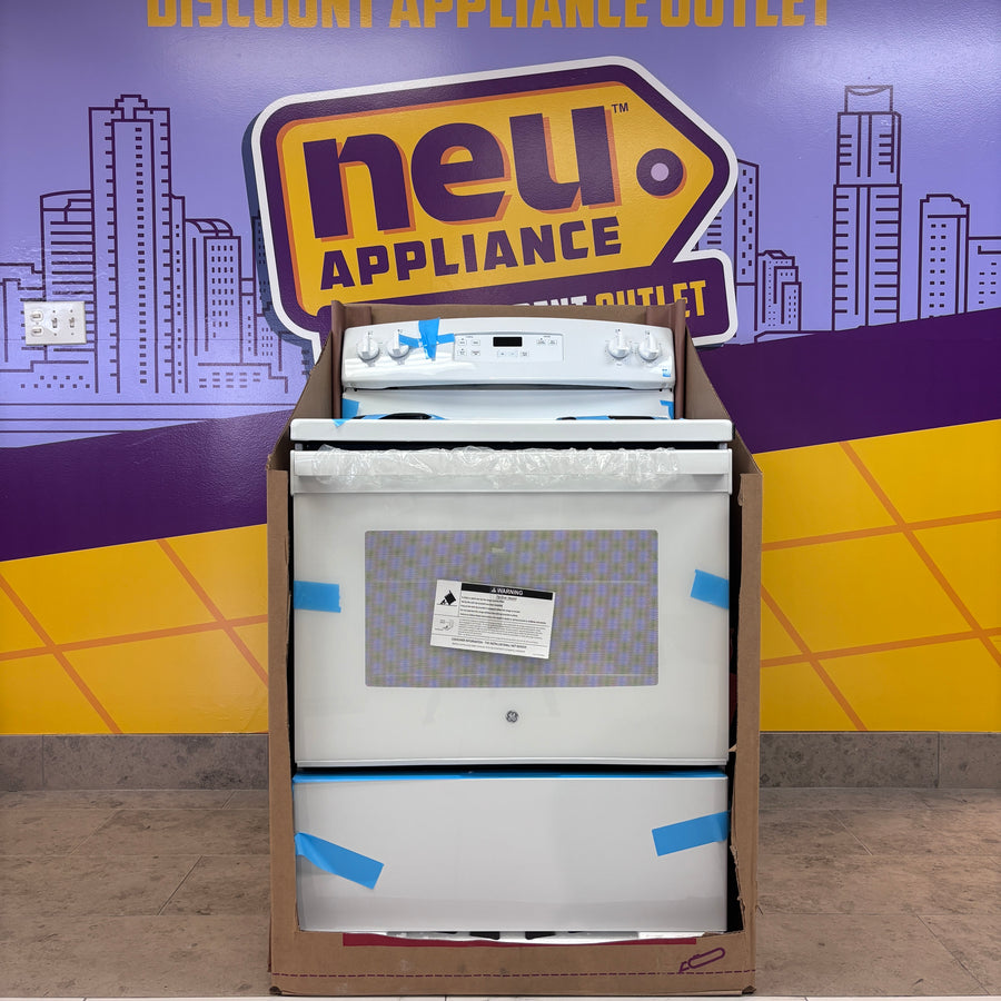 GE® ENERGY STAR® 30" 4-Burner Free-Standing Electric Range in White JBS360DMWW - New in Box