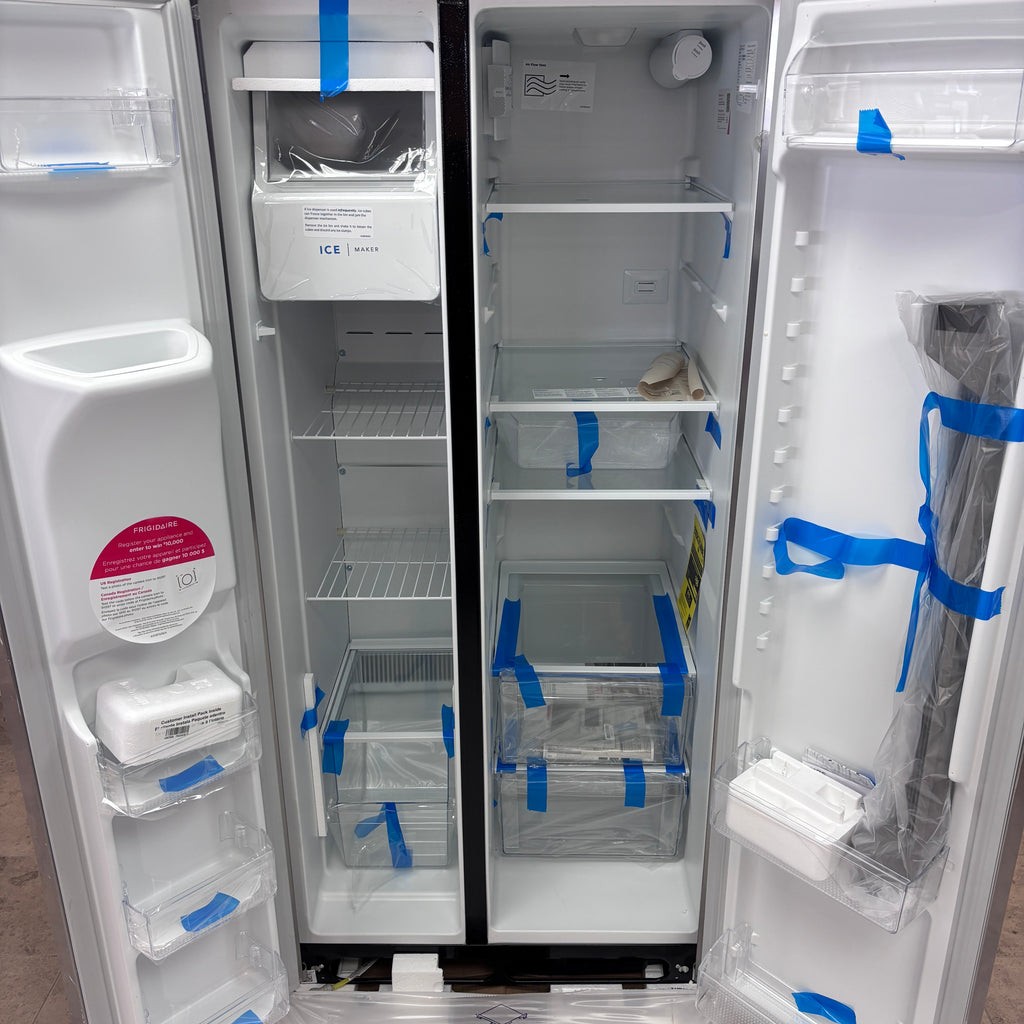 Pictures of Frigidaire 33" Wide 22.3 cu. ft. ENERGY STAR Side by Side Refrigerator Stainless Steel with Exterior Water and Ice Dispenser FRSS2323AS - New In Box - Neu Appliance Outlet - Discount Appliance Outlet in Austin, Tx