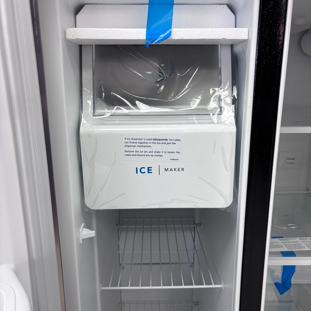 Pictures of Frigidaire 33" Wide 22.3 cu. ft. ENERGY STAR Side by Side Refrigerator Stainless Steel with Exterior Water and Ice Dispenser FRSS2323AS - New In Box - Neu Appliance Outlet - Discount Appliance Outlet in Austin, Tx