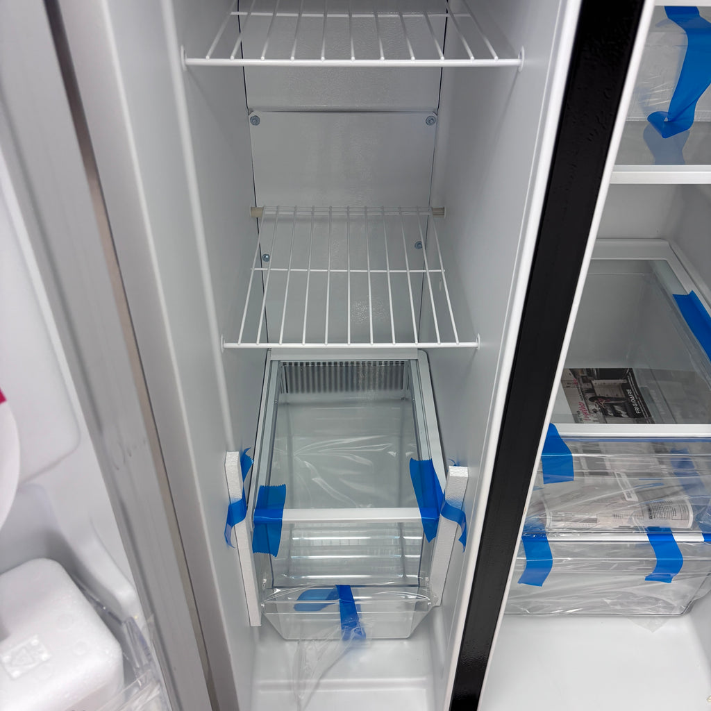 Pictures of Frigidaire 33" Wide 22.3 cu. ft. ENERGY STAR Side by Side Refrigerator Stainless Steel with Exterior Water and Ice Dispenser FRSS2323AS - New In Box - Neu Appliance Outlet - Discount Appliance Outlet in Austin, Tx