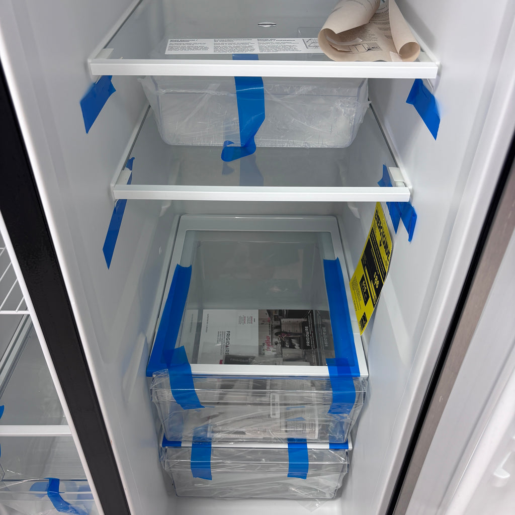 Pictures of Frigidaire 33" Wide 22.3 cu. ft. ENERGY STAR Side by Side Refrigerator Stainless Steel with Exterior Water and Ice Dispenser FRSS2323AS - New In Box - Neu Appliance Outlet - Discount Appliance Outlet in Austin, Tx