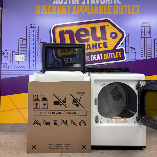 LG 5.5 cu. ft. Mega Capacity Top Load Washer with Impeller in Alpine White WT8400CW - New in Box and LG Energy Star Certified 7.3 cu. ft. Ultra Large Capacity Rear Control Electric Dryer with LG EasyLoad™ Door and AI Sensing DLE8400WE - New in Box