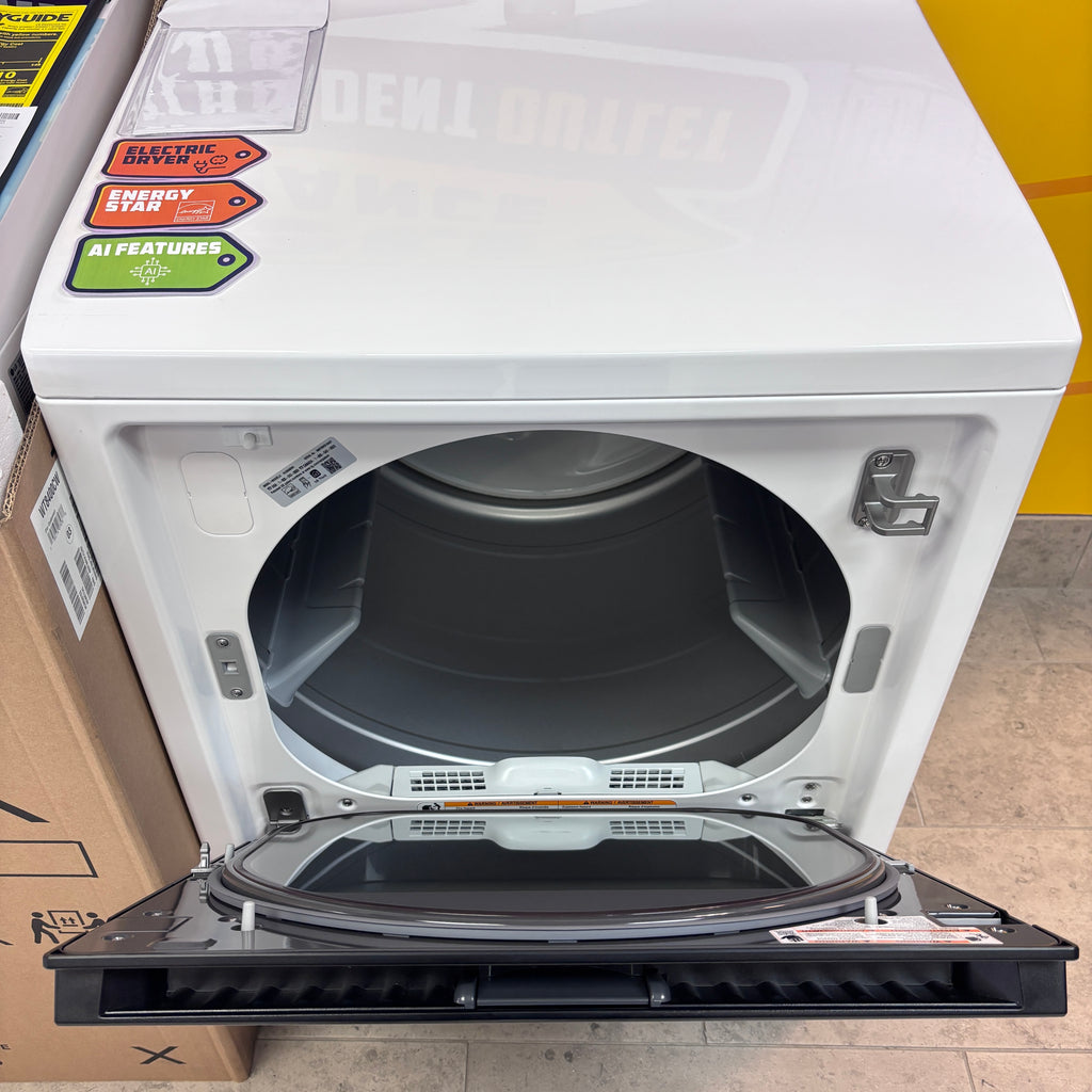 Pictures of LG 5.5 cu. ft. Mega Capacity Top Load Washer with Impeller in Alpine White WT8400CW - New in Box and LG Energy Star Certified 7.3 cu. ft. Ultra Large Capacity Rear Control Electric Dryer with LG EasyLoad™ Door and AI Sensing DLE8400WE - New in Box - Neu Appliance Outlet - Discount Appliance Outlet in Austin, Tx
