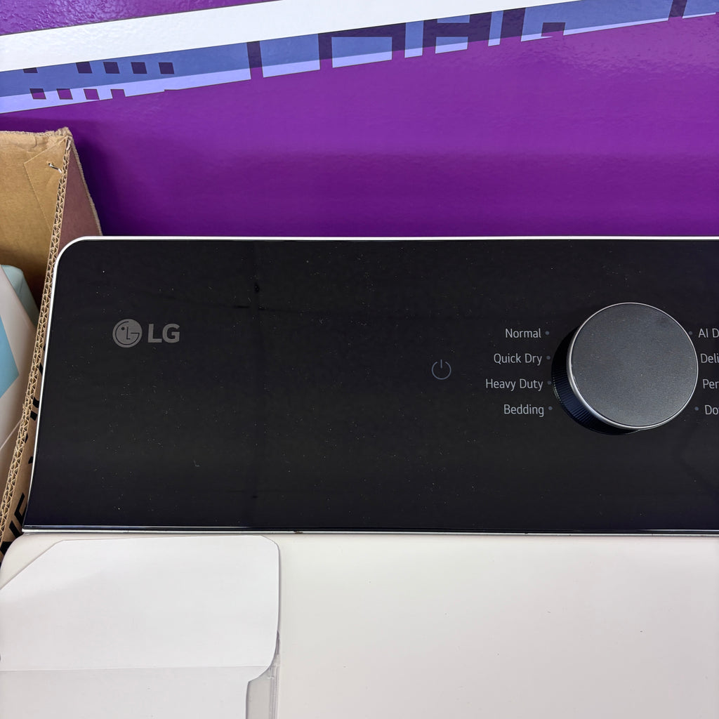 Pictures of LG 5.5 cu. ft. Mega Capacity Top Load Washer with Impeller in Alpine White WT8400CW - New in Box and LG Energy Star Certified 7.3 cu. ft. Ultra Large Capacity Rear Control Electric Dryer with LG EasyLoad™ Door and AI Sensing DLE8400WE - New in Box - Neu Appliance Outlet - Discount Appliance Outlet in Austin, Tx
