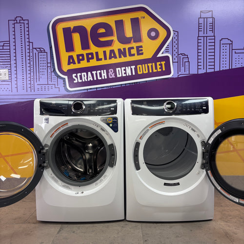 Pictures of Electrolux 4.5 Cu. Ft. Front Load Perfect Steam™ Washer with LuxCare® Plus Wash ELFW7626BW - Scratch & Dent (Minor) and Electrolux 8.0 Cu. Ft. Front Load Perfect Steam™ Gas Dryer with LuxCare® Dry ELFG7626BW - Scratch & Dent (Minor) - Neu Appliance Outlet - Discount Appliance Outlet in Austin, Tx