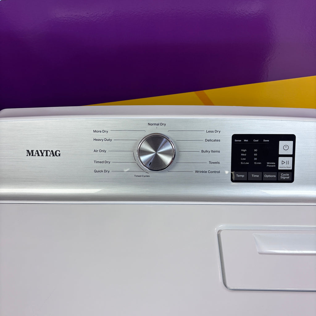 Pictures of Maytag 5.3 cu. ft. Smart Top Load Washer with Extra Power MVW7232HW3 - Open Box and Maytag 7.0 cu. ft. Electric Dryer with Moisture Sensing and Quick Dry Cycle MED6200KW - Scratch & Dent (Minor) - Neu Appliance Outlet - Discount Appliance Outlet in Austin, Tx