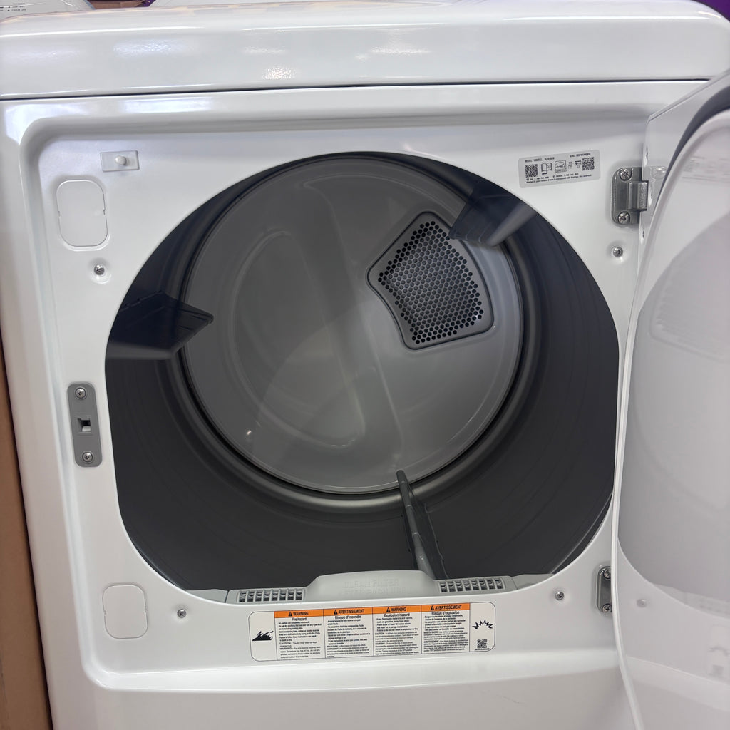 LG 4.3 cu. ft. Capacity Top Load Washer with TurboDrum™ Technology and Impeller WT6100CW - New in Box and LG 7.3 Cu. Ft.  Electric Rear Control Ultra Large Capacity Dryer in White with Sensor Dry DLE6100W - Open Box
