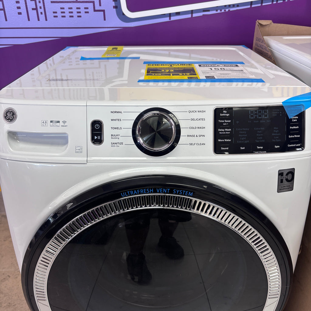GE ENERGY STAR 4.8 cu. ft. Capacity Smart Front Load Washer with UltraFresh Vent System with OdorBlock GFW550SSNWW - New in Box and GE ENERGY STAR 7.8 cu. ft. Smart Frontload Electric Dryer with Sensor Dry 15021 - GFD55ESSNWW - New in Box