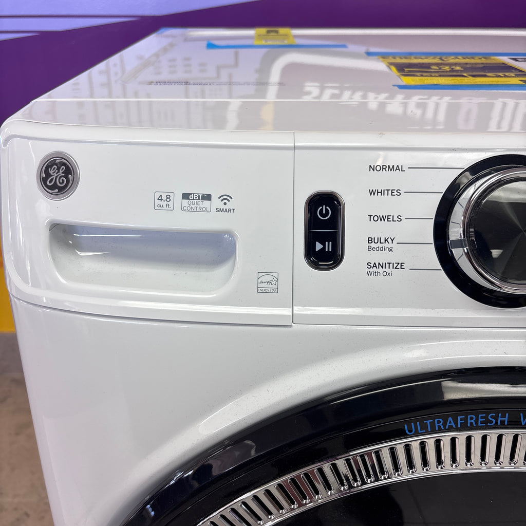 GE ENERGY STAR 4.8 cu. ft. Capacity Smart Front Load Washer with UltraFresh Vent System with OdorBlock GFW550SSNWW - New in Box and GE ENERGY STAR 7.8 cu. ft. Smart Frontload Electric Dryer with Sensor Dry 15021 - GFD55ESSNWW - New in Box