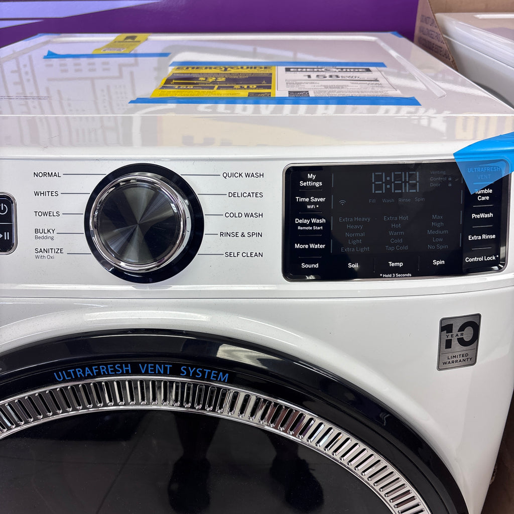 GE ENERGY STAR 4.8 cu. ft. Capacity Smart Front Load Washer with UltraFresh Vent System with OdorBlock GFW550SSNWW - New in Box and GE ENERGY STAR 7.8 cu. ft. Smart Frontload Electric Dryer with Sensor Dry 15021 - GFD55ESSNWW - New in Box