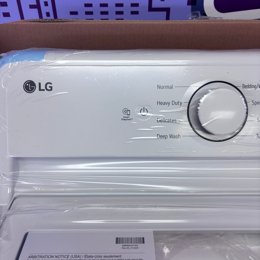 LG 4.1 Cu Ft Agitator Top-Load Washer with 4 Way Agitator and TurboDrum Technology WT6105CW - New in Box and LG 7.3 cu. ft. Ultra Large High Efficiency Gas Dryer w/ Sensor Dry Technology 15022 - DLG4971W - Certified Refurbished