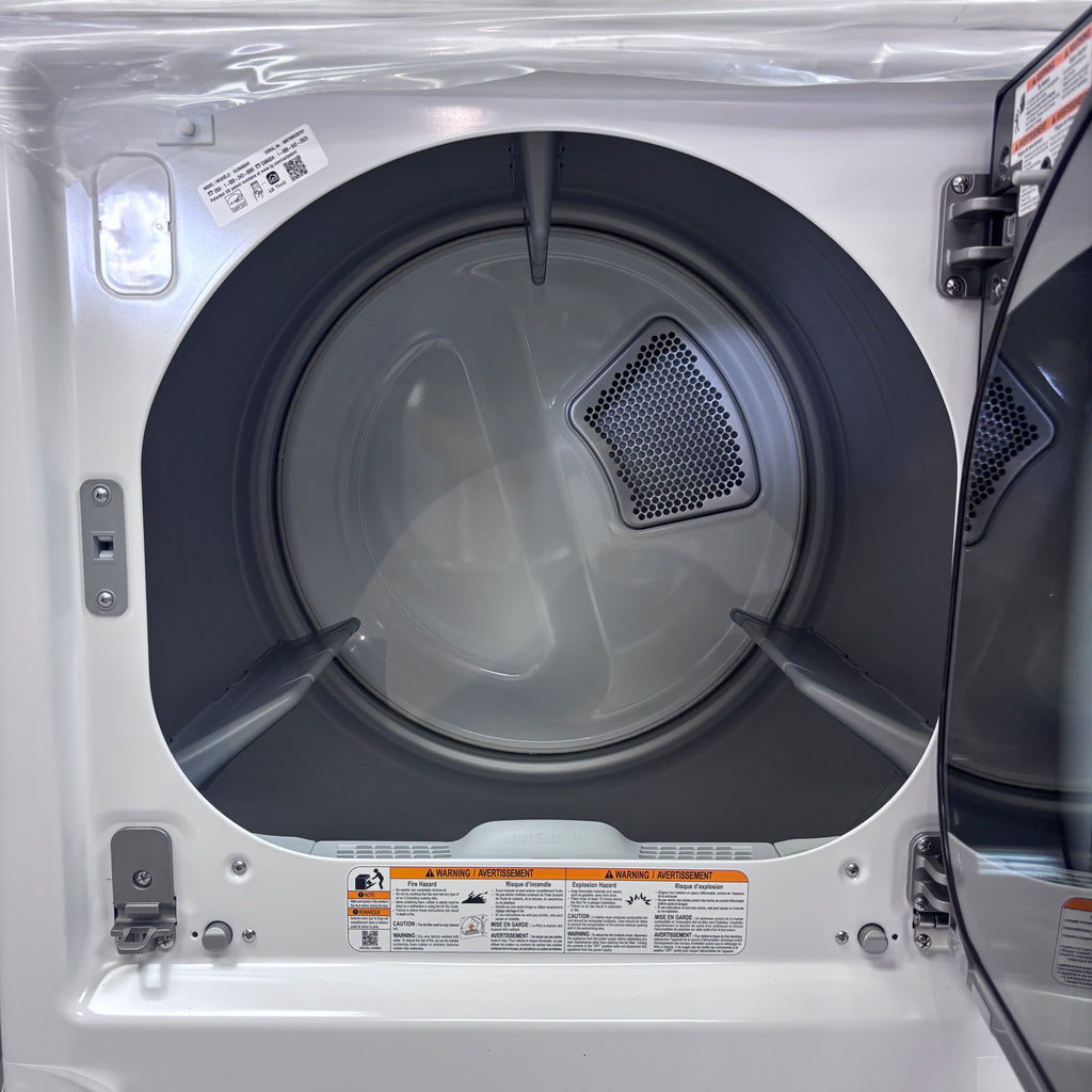 Pictures of LG 5.5 cu. ft. Mega Capacity Top Load Washer with Impeller in Alpine White WT8400CW - Open Box and LG Energy Star Certified 7.3 cu. ft. Ultra Large Capacity Rear Control Electric Dryer with LG EasyLoad™ Door and AI Sensing 15023 - DLE8400WE - New in Box - Neu Appliance Outlet - Discount Appliance Outlet in Austin, Tx