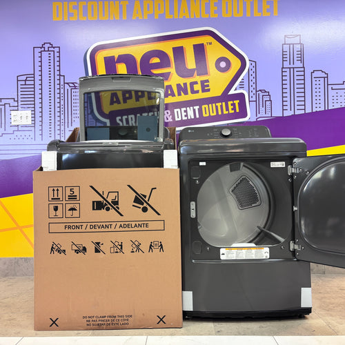 Pictures of LG 4.1 cu. ft. Top Load Washer with 4-Way Agitator® and TurboDrum™ Technology WT6105CM and LG 7.3 cu. ft. Gas Dryer with Dial-A Cycle Knob ENERGY STAR and FlowSense Duct Clogging Indicator 15025 - DLG6101M - Open Box - Neu Appliance Outlet - Discount Appliance Outlet in Austin, Tx