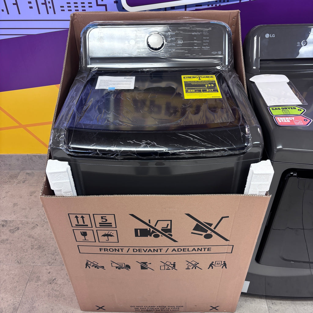 Pictures of LG 4.1 cu. ft. Top Load Washer with 4-Way Agitator® and TurboDrum™ Technology WT6105CM and LG 7.3 cu. ft. Gas Dryer with Dial-A Cycle Knob ENERGY STAR and FlowSense Duct Clogging Indicator 15025 - DLG6101M - Open Box - Neu Appliance Outlet - Discount Appliance Outlet in Austin, Tx