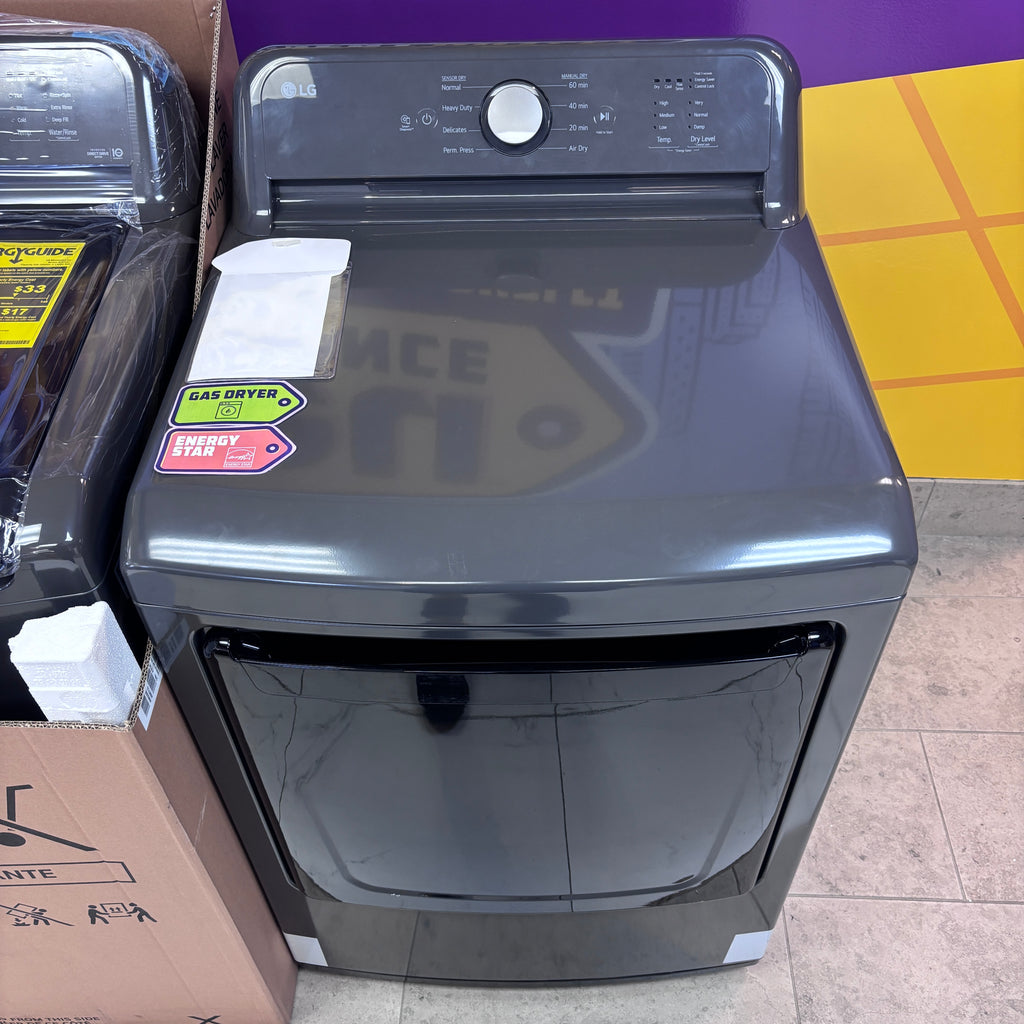 Pictures of LG 4.1 cu. ft. Top Load Washer with 4-Way Agitator® and TurboDrum™ Technology WT6105CM and LG 7.3 cu. ft. Gas Dryer with Dial-A Cycle Knob ENERGY STAR and FlowSense Duct Clogging Indicator 15025 - DLG6101M - Open Box - Neu Appliance Outlet - Discount Appliance Outlet in Austin, Tx