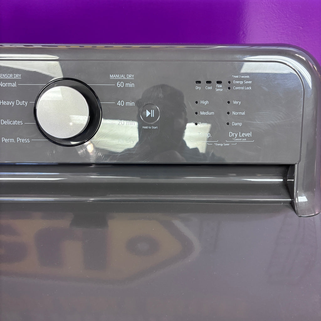 Pictures of LG 4.1 cu. ft. Top Load Washer with 4-Way Agitator® and TurboDrum™ Technology WT6105CM and LG 7.3 cu. ft. Gas Dryer with Dial-A Cycle Knob ENERGY STAR and FlowSense Duct Clogging Indicator 15025 - DLG6101M - Open Box - Neu Appliance Outlet - Discount Appliance Outlet in Austin, Tx