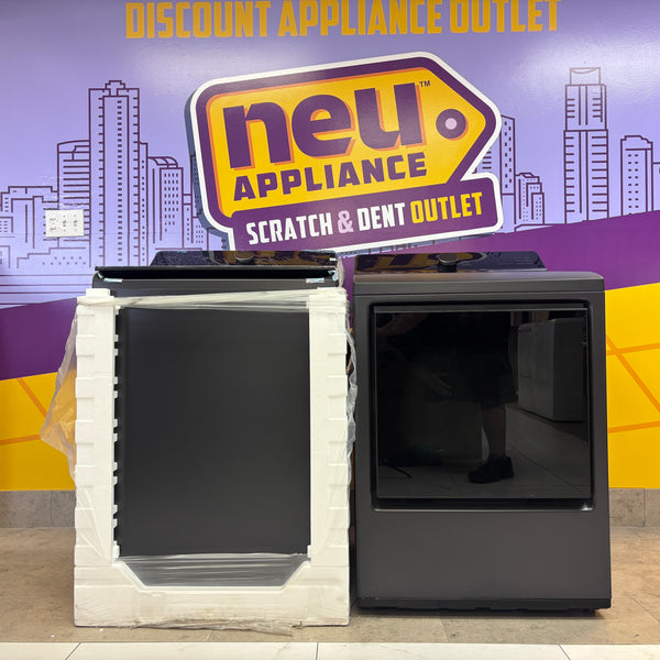 LG Matte Black 5.5 cu. ft. Mega Capacity Top Load Washer with Impeller and AI Technology WT8400CB - New in Box and LG 7.3 cu. ft. Ultra Large Capacity Rear Control Electric Dryer with EasyLoad™ Door and AI Sensing 15024 - DLE8400BE - Open Box