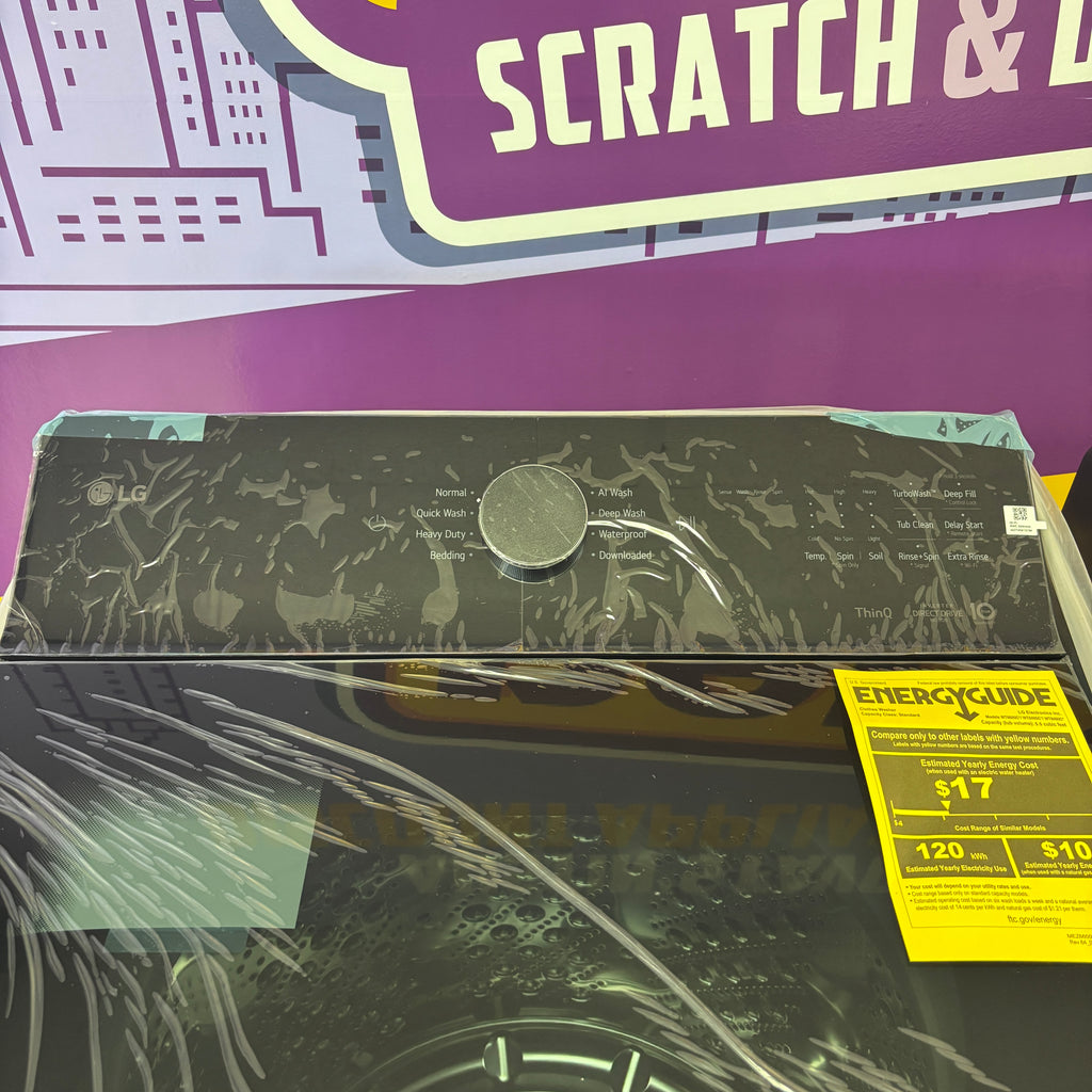 Pictures of LG Matte Black 5.5 cu. ft. Mega Capacity Top Load Washer with Impeller and AI Technology WT8400CB - New in Box and LG 7.3 cu. ft. Ultra Large Capacity Rear Control Electric Dryer with EasyLoad™ Door and AI Sensing 15024 - DLE8400BE - Open Box - Neu Appliance Outlet - Discount Appliance Outlet in Austin, Tx