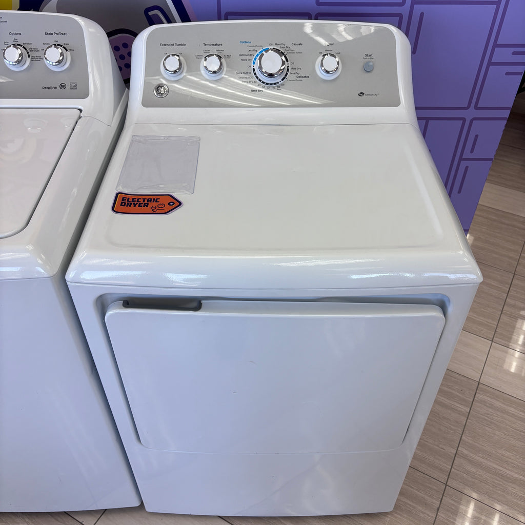 GE Top Load 4.2 Cu. Ft. Washer with Stain PreTreat in White GTW485ASJWS - Certified Refurbished and GE Electric Front Load Dryer with Sensor Dry in White 15030 - GTD45EASJWS - Certified Refurbished