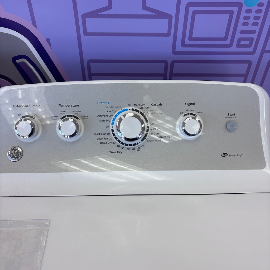 GE Top Load 4.2 Cu. Ft. Washer with Stain PreTreat in White GTW485ASJWS - Certified Refurbished and GE Electric Front Load Dryer with Sensor Dry in White 15030 - GTD45EASJWS - Certified Refurbished