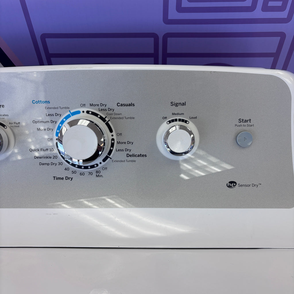 GE Top Load 4.2 Cu. Ft. Washer with Stain PreTreat in White GTW485ASJWS - Certified Refurbished and GE Electric Front Load Dryer with Sensor Dry in White 15030 - GTD45EASJWS - Certified Refurbished