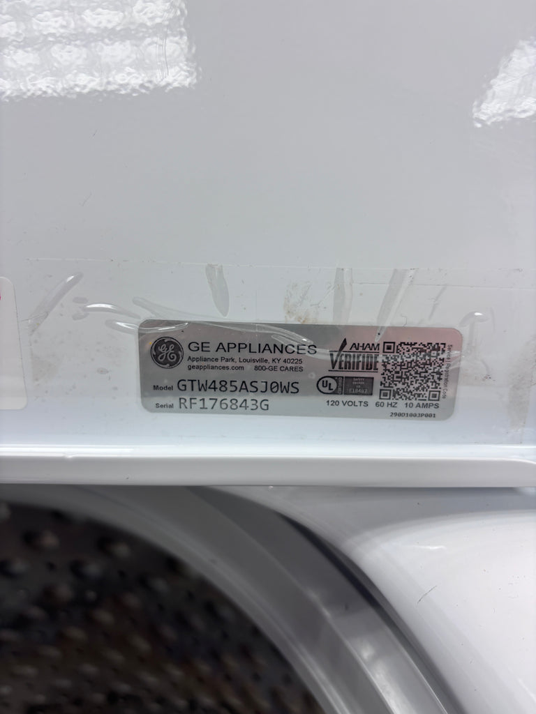GE Top Load 4.2 Cu. Ft. Washer with Stain PreTreat in White GTW485ASJWS - Certified Refurbished and GE Electric Front Load Dryer with Sensor Dry in White 15030 - GTD45EASJWS - Certified Refurbished