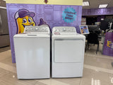 GE White Top Load 4.4 Cu. Ft. Washer with Stainless Steel Basket GTW490ACJWS - Certified Refurbished and GE White Electric 7.2 Cu. Ft. Dryer with Aluminized Alloy Drum GTD45EASJWS - Certified Refurbished