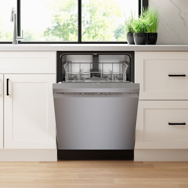 Pictures of Bosch 100 Series 24 in. Stainless Steel Front Control Smart 48 dBA Built-In Stainless Steel Tub Dishwasher - New - Neu Appliance Outlet - Discount Appliance Outlet in Austin, Tx