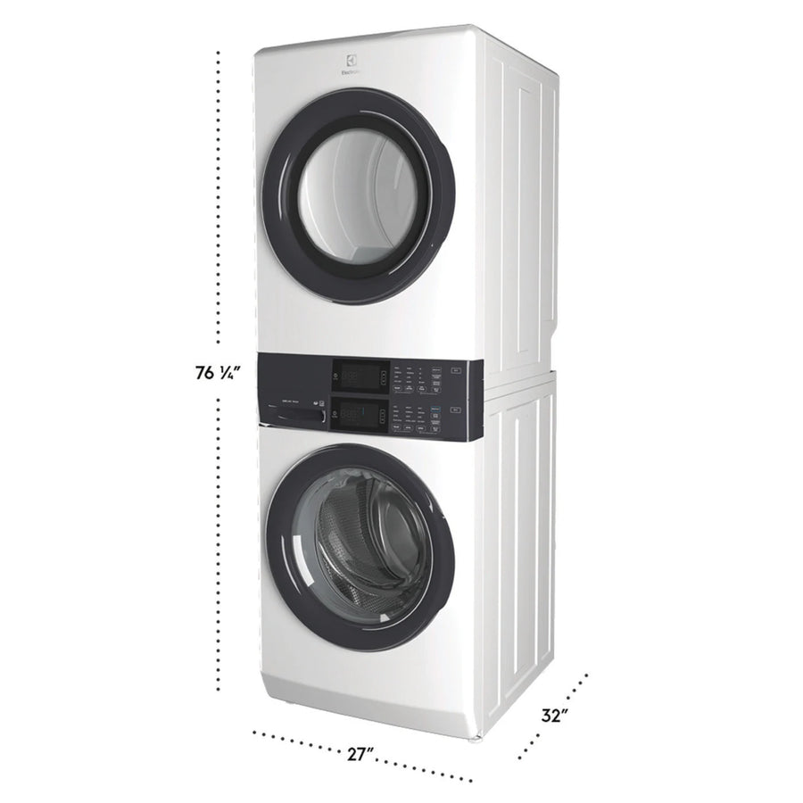 Electrolux White 300 Series Laundry Tower Single Unit Washer & Gas Dryer with LuxCare Wash System 30133SD139 - ELTG7300AW - Scratch & Dent (Moderate)