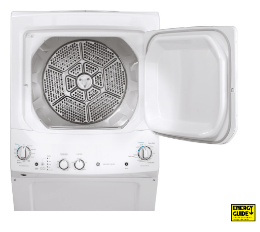 GE Unitized Spacemaker® 3.8 cu. ft. Capacity Washer with Stainless Steel Basket and 5.9 cu. ft. Capacity Electric Dryer GUD27ESSMWW - Certified Refurbished
