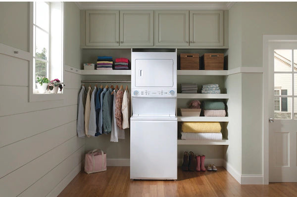 Pictures of Frigidaire Electric Washer/Dryer Laundry Center - 3.9 Cu. Ft Washer and 5.5 Cu. Ft. Dryer FLCE7522AW - Scratch & Dent (Moderate) - Neu Appliance Outlet - Discount Appliance Outlet in Austin, Tx
