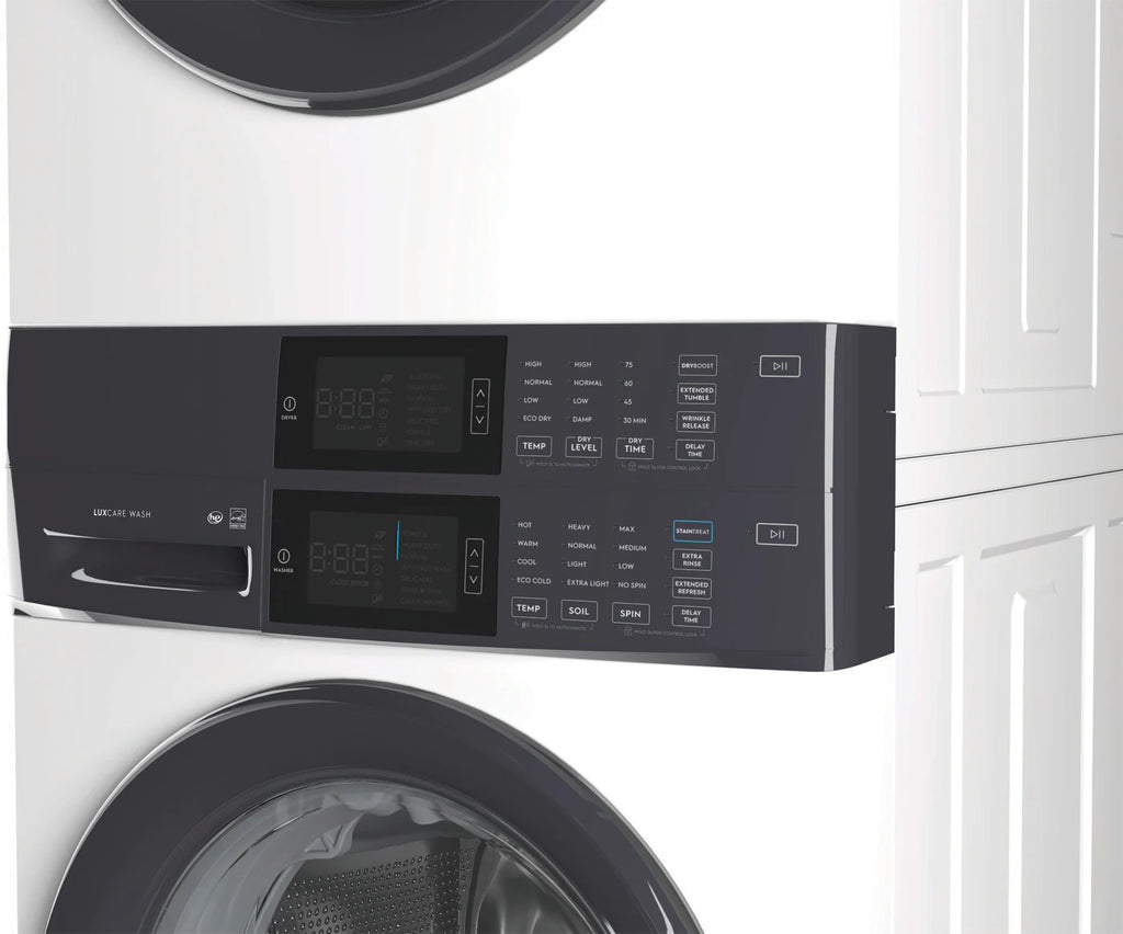 Pictures of Electrolux 300 Series Laundry Tower Single Unit Washer & Electric Dryer with LuxCare® Wash System in White ELTE7300AW - Scratch & Dent (Minor) - Neu Appliance Outlet - Discount Appliance Outlet in Austin, Tx