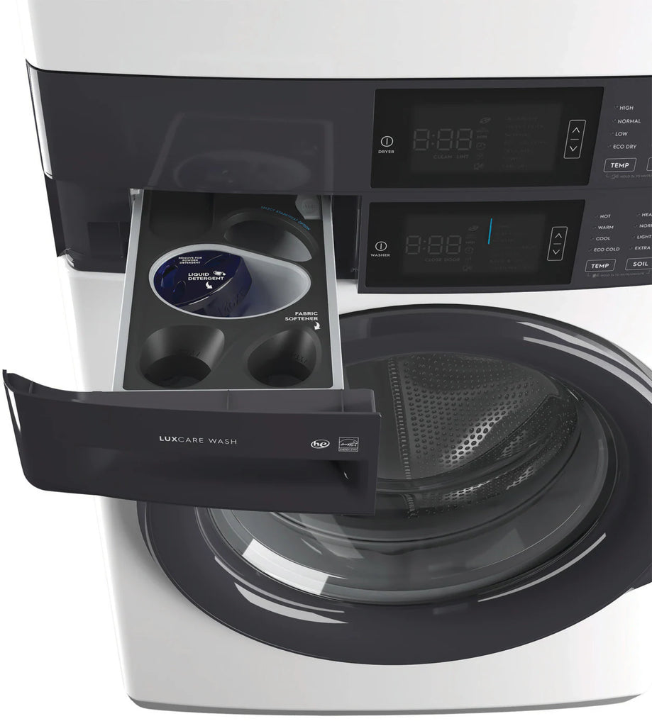 Pictures of Electrolux 300 Series Laundry Tower Single Unit Washer & Electric Dryer with LuxCare® Wash System in White ELTE7300AW - Scratch & Dent (Minor) - Neu Appliance Outlet - Discount Appliance Outlet in Austin, Tx