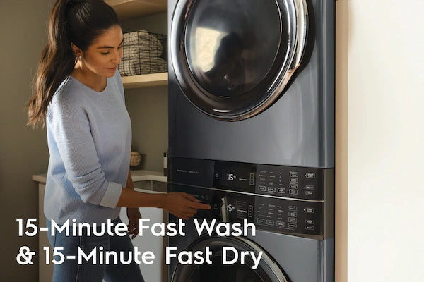 Pictures of Electrolux Titanium 600 Series Laundry Tower Single Unit 4.5 cu ft Washer & 8 cu ft Electric Dryer ELTE7600AT - Scratch & Dent (Minor) - Neu Appliance Outlet - Discount Appliance Outlet in Austin, Tx