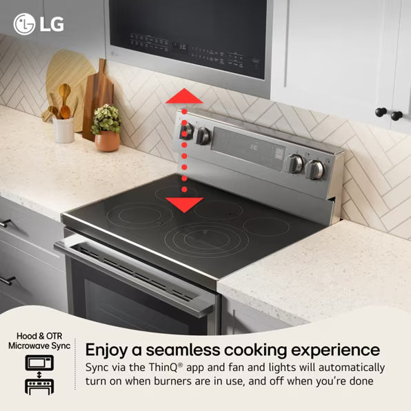 LG 6.3 cu. ft. Smart Wi-Fi Enabled ProBake Convection® Electric Range with Air Fry & EasyClean® LREN6323YE - Open Box