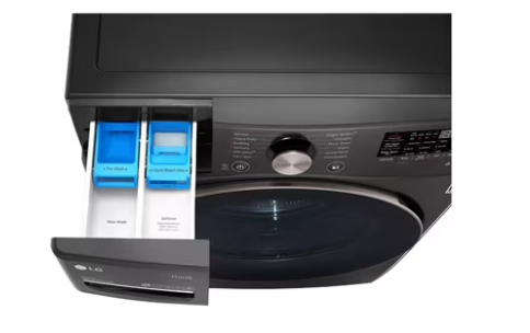 Pictures of LG Black Steel Front Load 4.5 Cu. Ft. Washer with TurboWash360 WM4000HBA - New in Box and LG Black Steel Ultra Large Capacity Smart Wi-Fi Enabled Front Load Electric 7.4 Cu. Ft. Dryer with TurboSteam DLEX4000B - Open Box - Neu Appliance Outlet - Discount Appliance Outlet in Austin, Tx