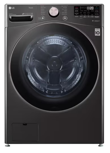 Pictures of LG Black Steel Front Load 4.5 Cu. Ft. Washer with TurboWash360 WM4000HBA - New in Box and LG Black Steel Ultra Large Capacity Smart Wi-Fi Enabled Front Load Electric 7.4 Cu. Ft. Dryer with TurboSteam DLEX4000B - Open Box - Neu Appliance Outlet - Discount Appliance Outlet in Austin, Tx