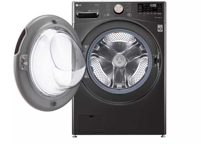 Pictures of LG Black Steel 4.5 Cu. Ft. Front Load Washer with TurboWash360 WM4000HBA - New in Box and LG Black Steel Smart Wi-Fi Enabled Front Load Electric 7.4 Cu. Ft. Dryer with TurboSteam and Built-In Intelligence DLEX4000B - Open Box - Neu Appliance Outlet - Discount Appliance Outlet in Austin, Tx