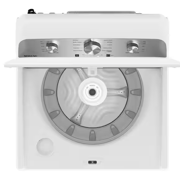 Maytag 4.5 cu. ft. Capacity Top Load Washer with Power™ Agitator and Deep Fill MVW4505MW - Open Box and Maytag 7.0 cu. ft. Capacity Top Load Electric Wrinkle Prevent Dryer 16257 - MED4500MW - Scratch & Dent (Minor)