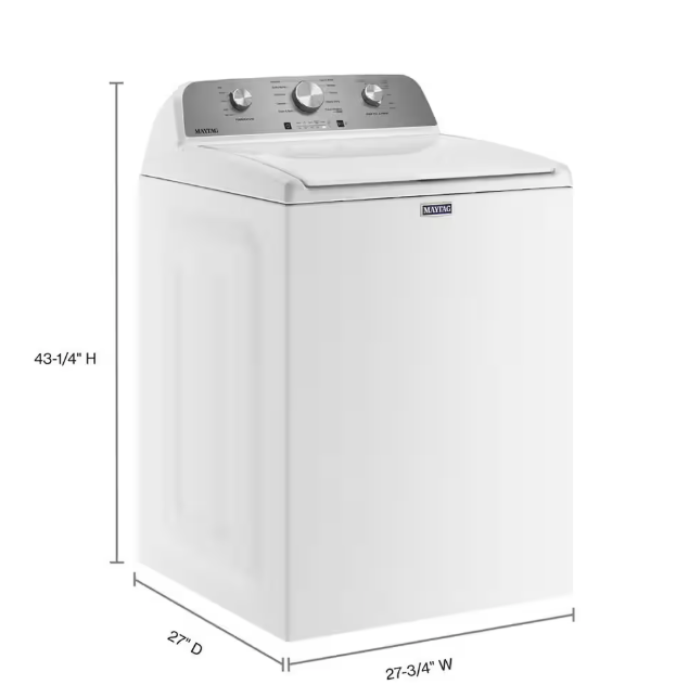 Pictures of Maytag 4.5 cu. ft. Capacity Top Load Washer with Power™ Agitator and Deep Fill MVW4505MW - Open Box and Maytag 7.0 cu. ft. Capacity Top Load Electric Wrinkle Prevent Dryer MED4500MW - Scratch & Dent (Minor) - Neu Appliance Outlet - Discount Appliance Outlet in Austin, Tx